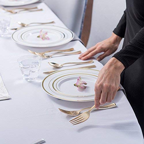 Stock Your Home 125 Disposable Heavy Duty Plastic Forks, Fancy Plastic Silverware Looks Like Real Cutlery - Utensils Perfect for Catering Events, Restaurants, Parties and Weddings (Silver)