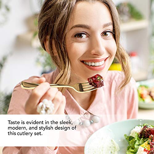 Stock Your Home 125 Disposable Heavy Duty Plastic Forks, Fancy Plastic Silverware Looks Like Real Cutlery - Utensils Perfect for Catering Events, Restaurants, Parties and Weddings (Silver)