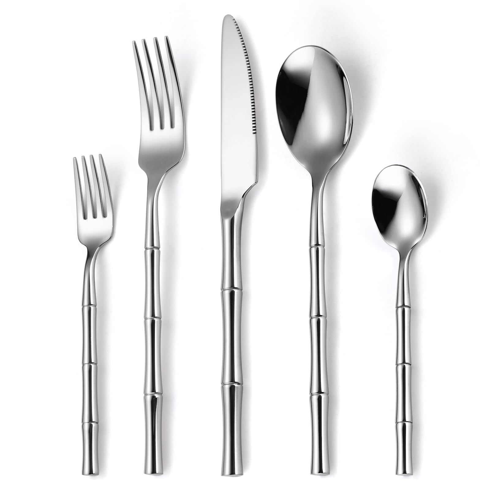 Gorgeous Retro Royal Silverware Set For 4,OIULO Stainless Steel 20-Piece Fine Vintage Flatware Set Service 4,Anti-rust Fork Spoon Knife,Antique Baroque Cutlery Utensils,Mirror Finish,Dishwasher Safe