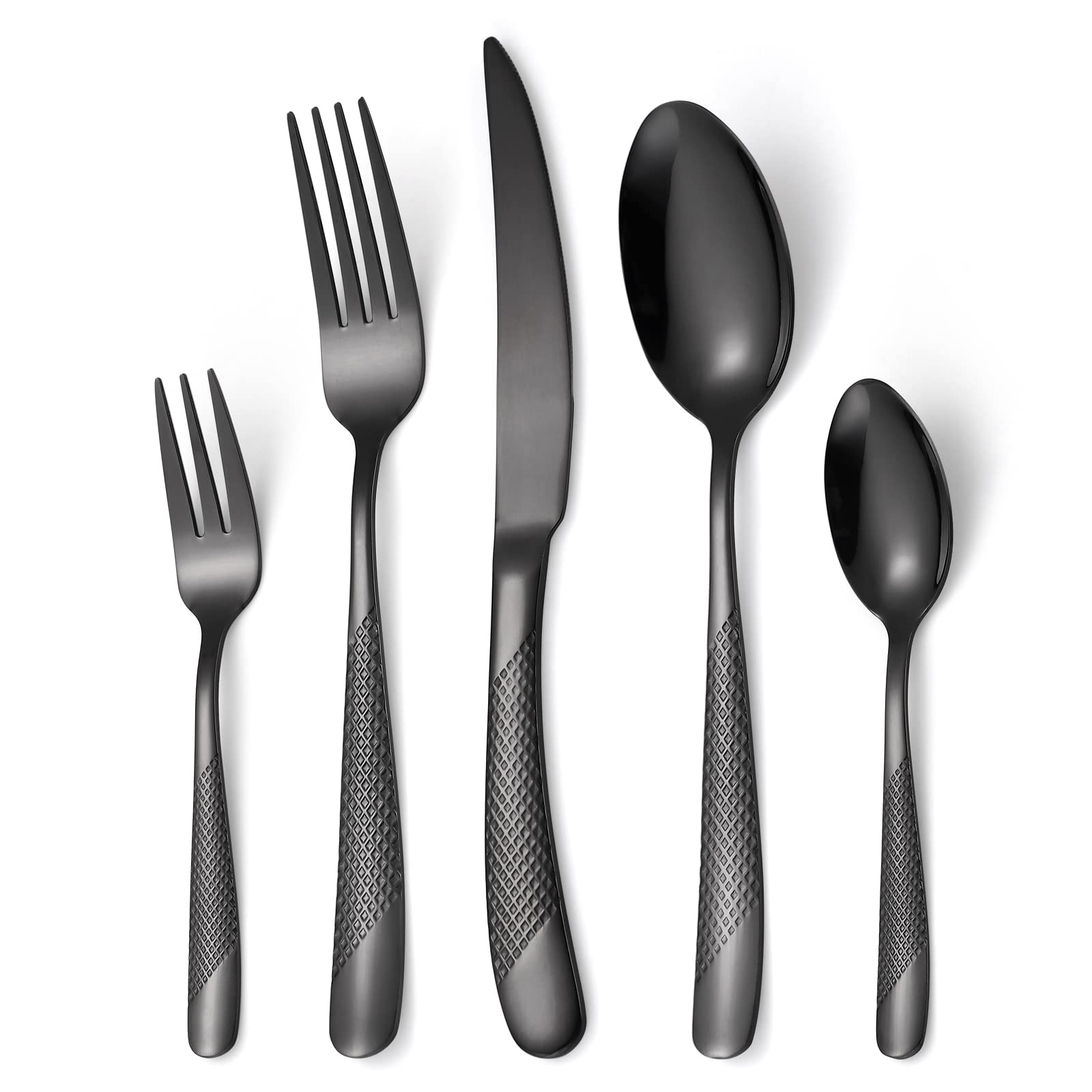 Gorgeous Retro Royal Silverware Set For 4,OIULO Stainless Steel 20-Piece Fine Vintage Flatware Set Service 4,Anti-rust Fork Spoon Knife,Antique Baroque Cutlery Utensils,Mirror Finish,Dishwasher Safe