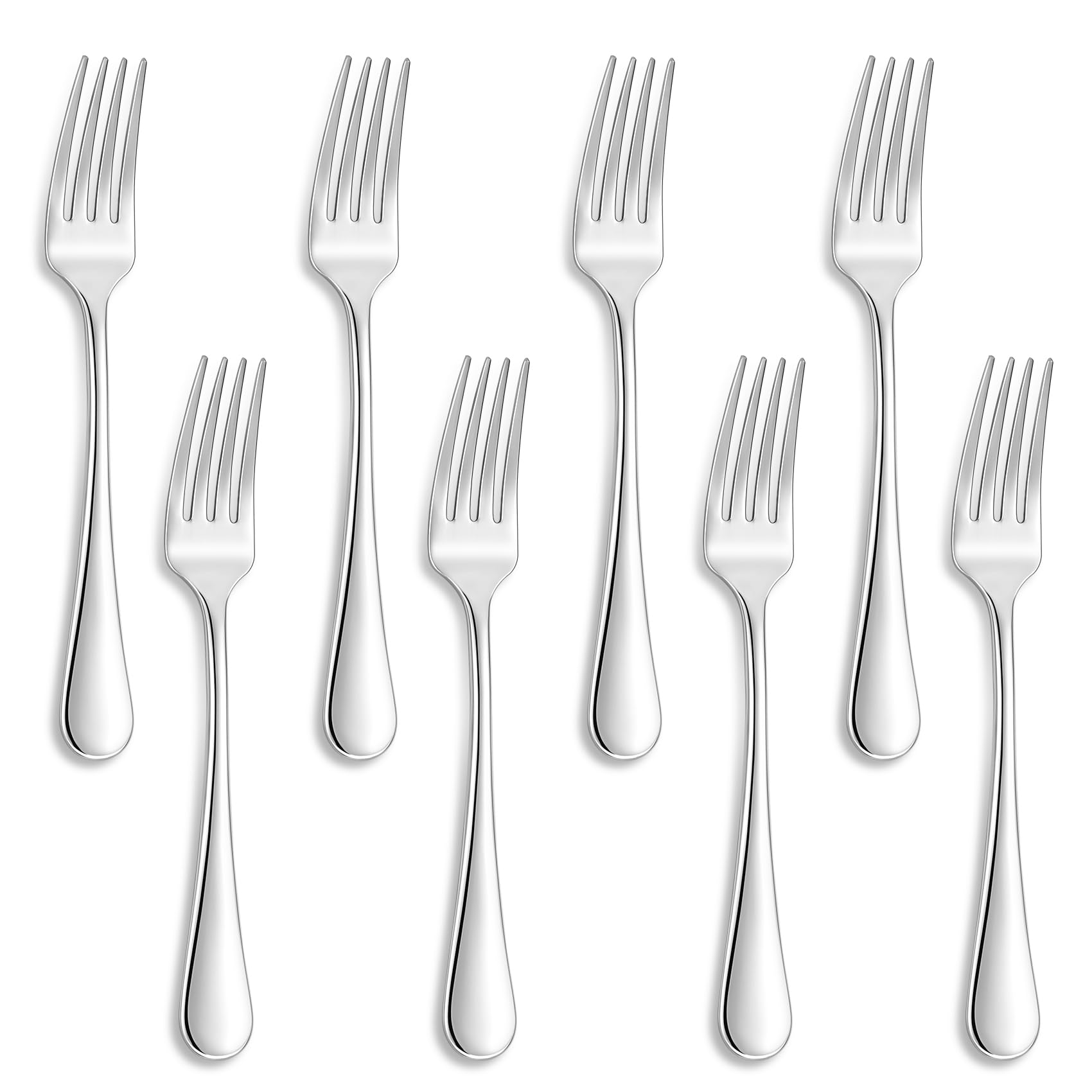 KEAWELL Premium Fine Verona 4-Piece 8 inch Fork Set – 18/10 Stainless Steel, Heavy-Duty Mirror-Finished Flatware for Elegant Everyday Dining and Entertaining (4, Dinner Forks)