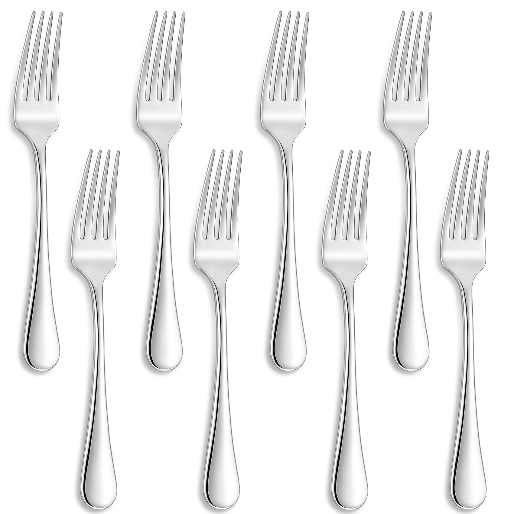 KEAWELL Premium Fine Verona 4-Piece 8 inch Fork Set – 18/10 Stainless Steel, Heavy-Duty Mirror-Finished Flatware for Elegant Everyday Dining and Entertaining (4, Dinner Forks)