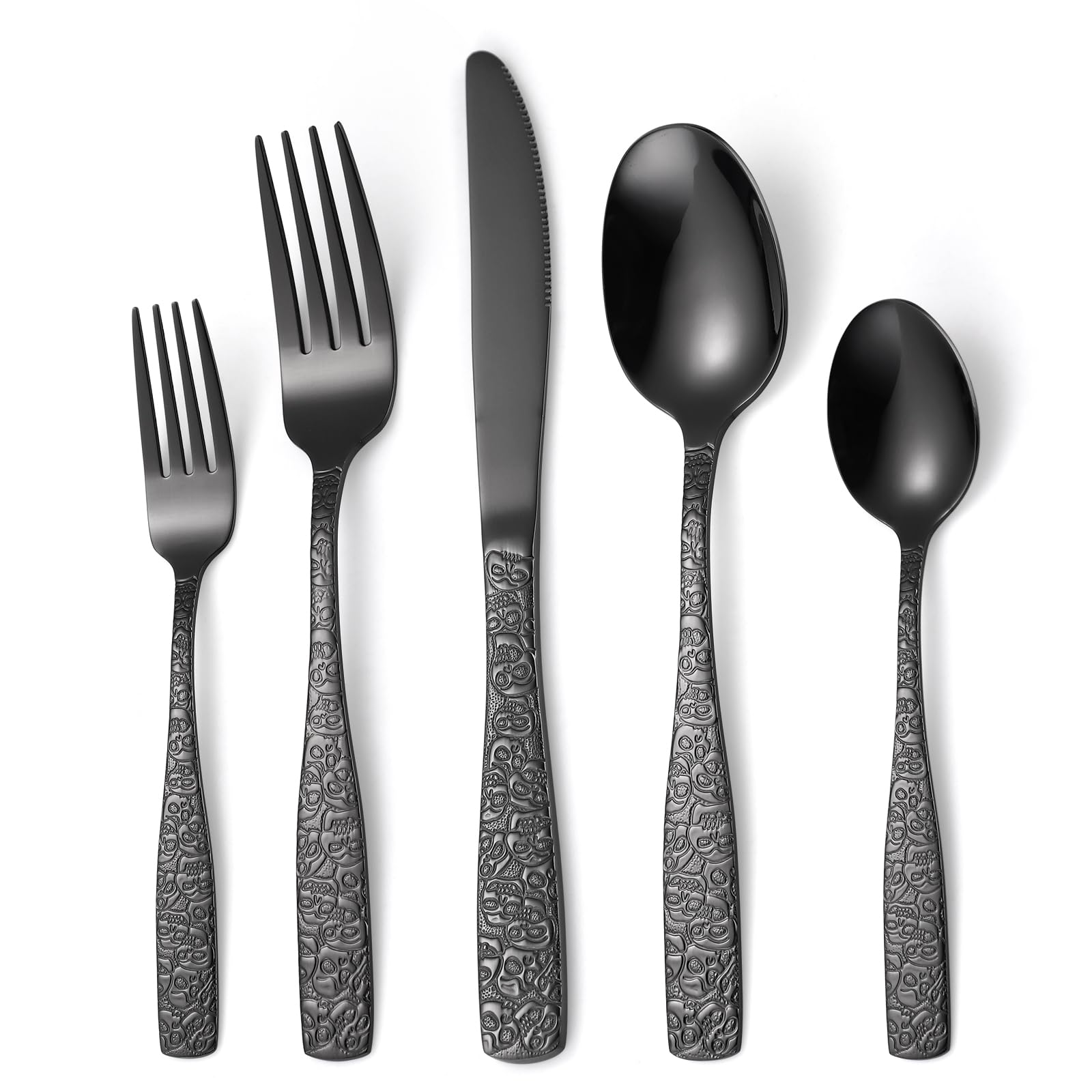 Gorgeous Retro Royal Silverware Set For 4,OIULO Stainless Steel 20-Piece Fine Vintage Flatware Set Service 4,Anti-rust Fork Spoon Knife,Antique Baroque Cutlery Utensils,Mirror Finish,Dishwasher Safe
