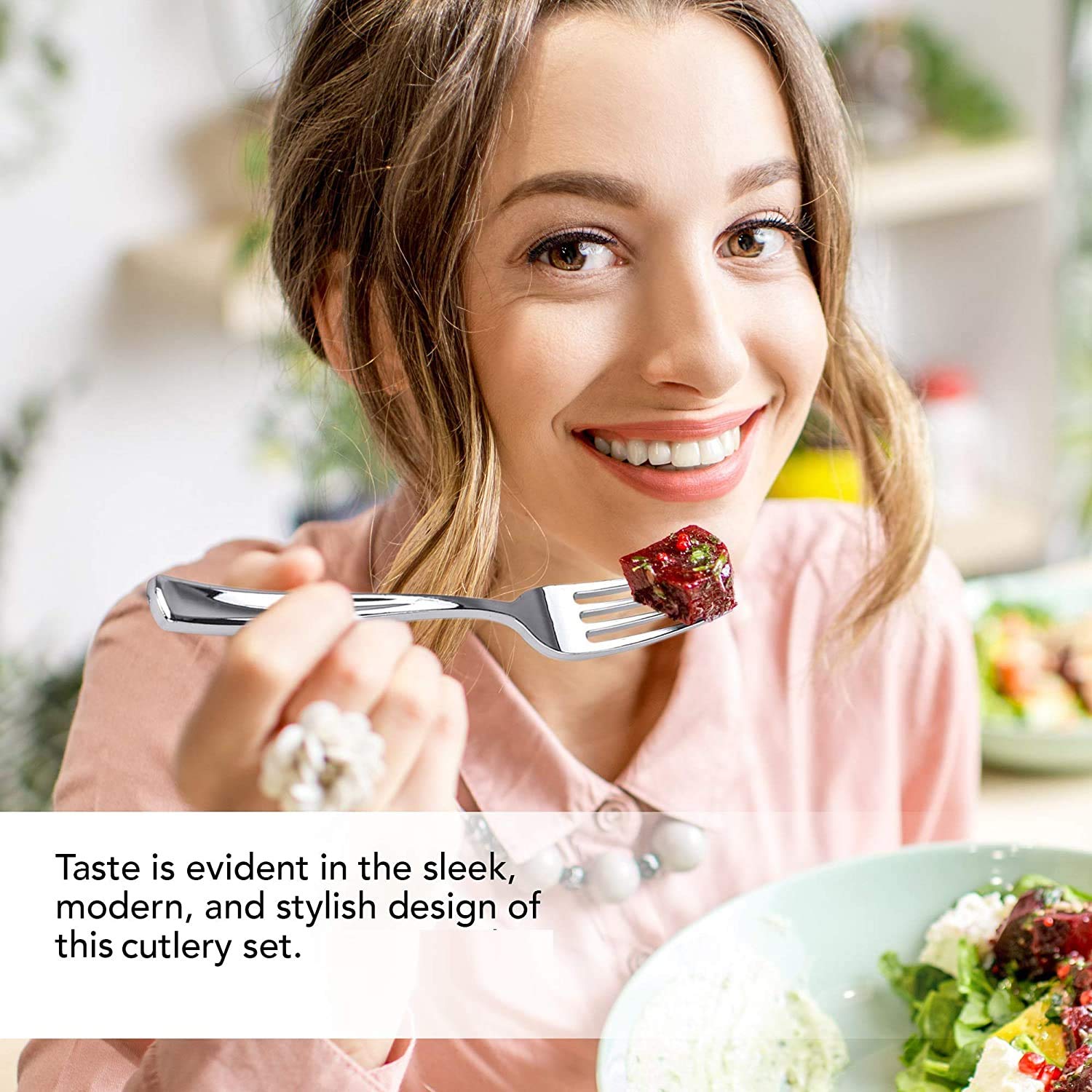 Stock Your Home 125 Disposable Heavy Duty Plastic Forks, Fancy Plastic Silverware Looks Like Real Cutlery - Utensils Perfect for Catering Events, Restaurants, Parties and Weddings (Silver)