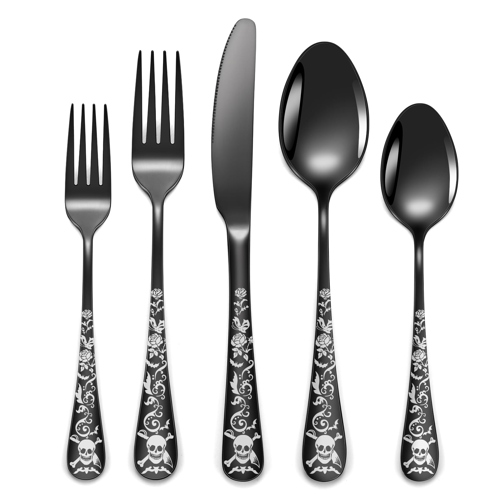 Gorgeous Retro Royal Silverware Set For 4,OIULO Stainless Steel 20-Piece Fine Vintage Flatware Set Service 4,Anti-rust Fork Spoon Knife,Antique Baroque Cutlery Utensils,Mirror Finish,Dishwasher Safe