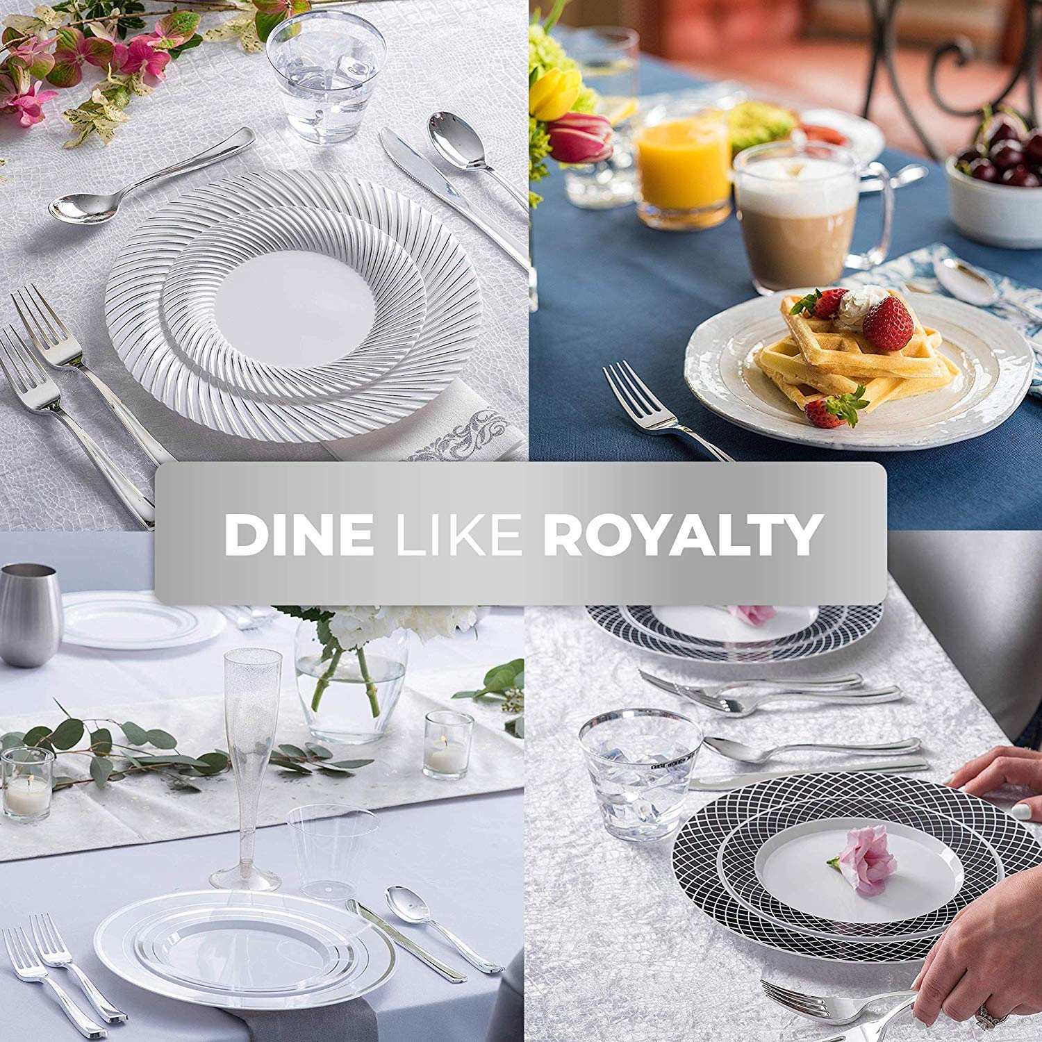 Stock Your Home 125 Disposable Heavy Duty Plastic Forks, Fancy Plastic Silverware Looks Like Real Cutlery - Utensils Perfect for Catering Events, Restaurants, Parties and Weddings (Silver)