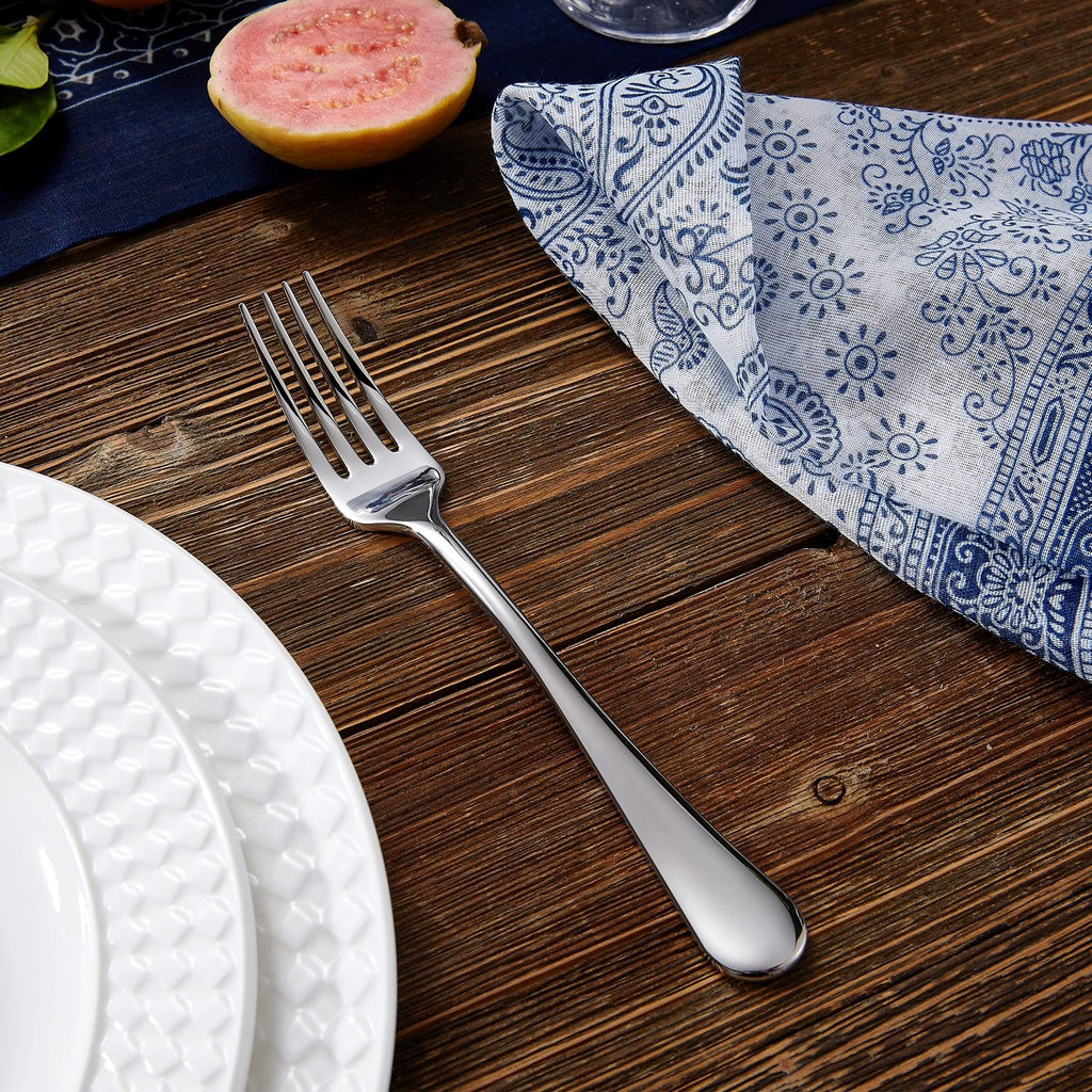 KEAWELL Premium Fine Verona 4-Piece 8 inch Fork Set – 18/10 Stainless Steel, Heavy-Duty Mirror-Finished Flatware for Elegant Everyday Dining and Entertaining (4, Dinner Forks)