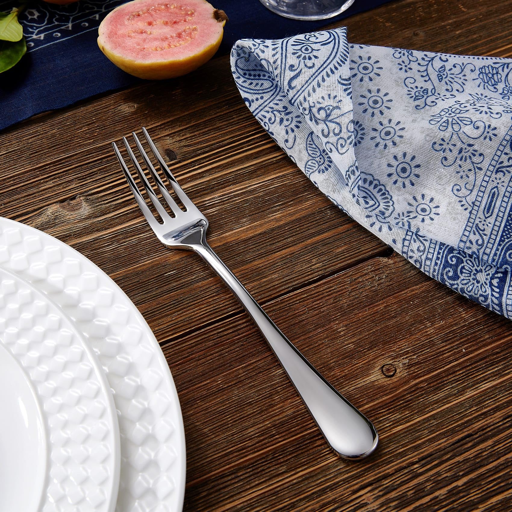 KEAWELL Premium Fine Verona 4-Piece 8 inch Fork Set – 18/10 Stainless Steel, Heavy-Duty Mirror-Finished Flatware for Elegant Everyday Dining and Entertaining (4, Dinner Forks)